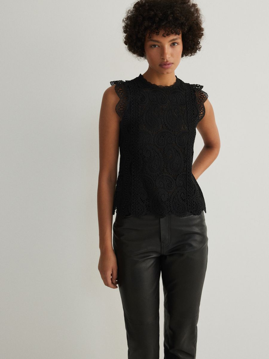 Lace blouse - black - RESERVED