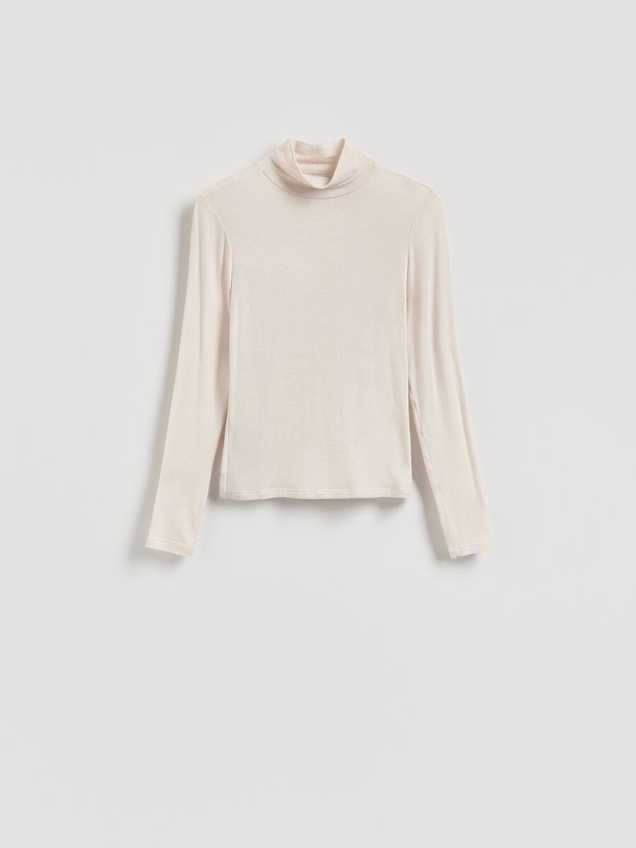 Longsleeve with wool blend - beige - RESERVED