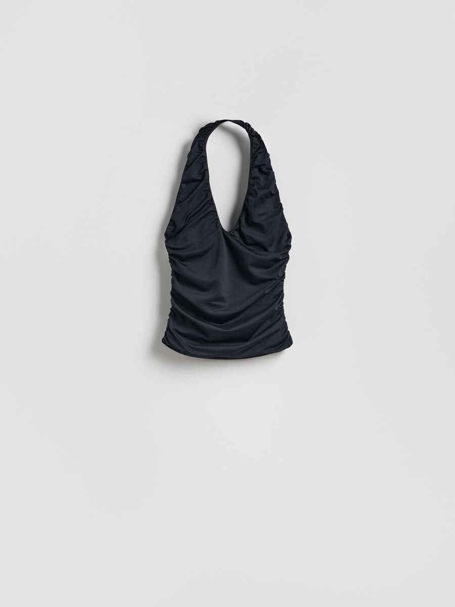 Shirred top - black - RESERVED