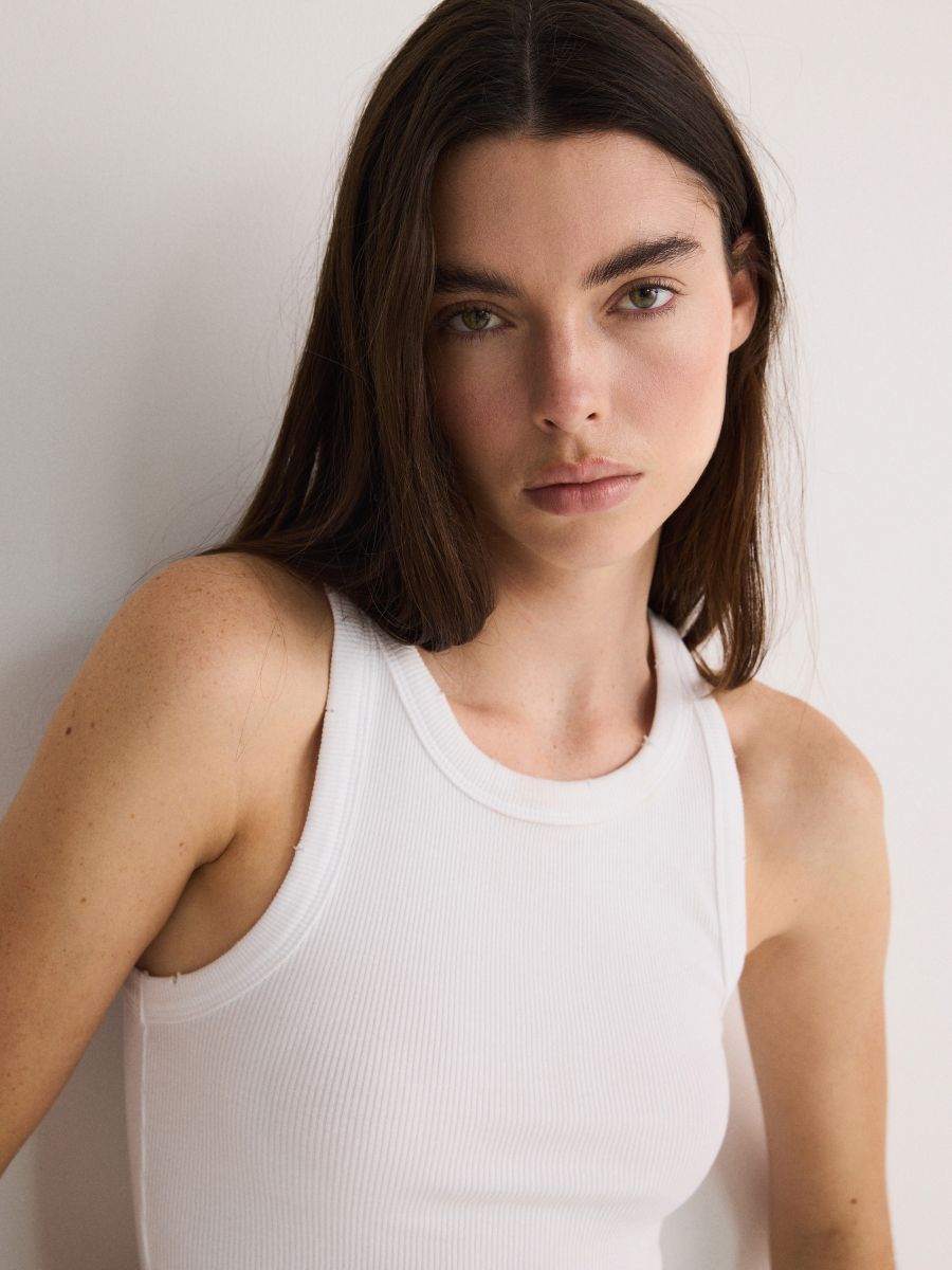 Crop top with aged effect - white - RESERVED - 3