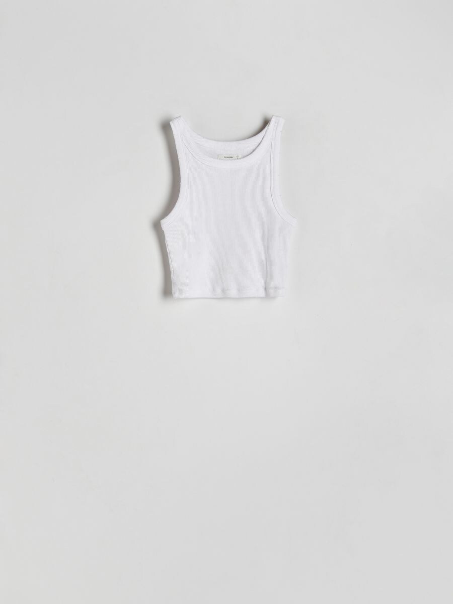 Crop top with aged effect - white - RESERVED - 4