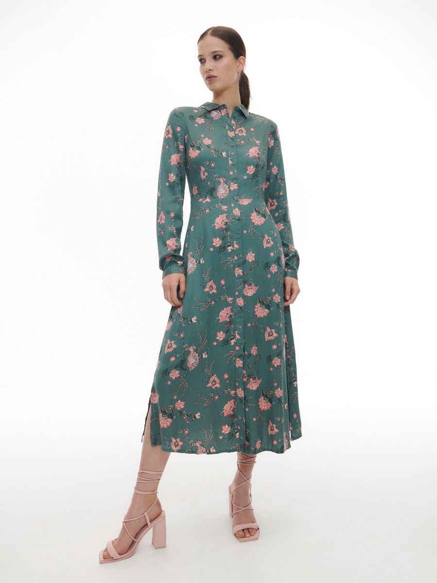 Hemdblusenkleid aus Viskose - bunt - RESERVED - 2