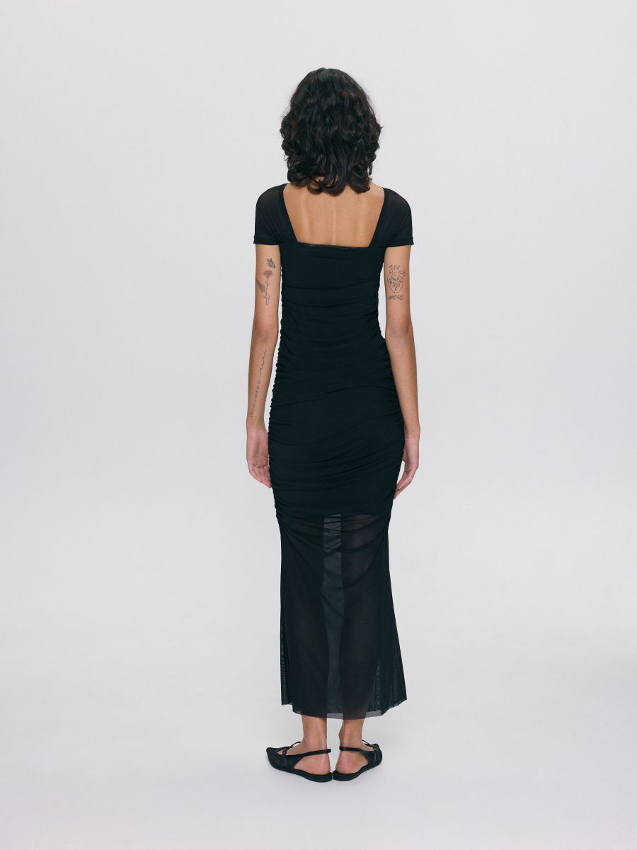 Kleid mit Raffung - schwarz - RESERVED - 4