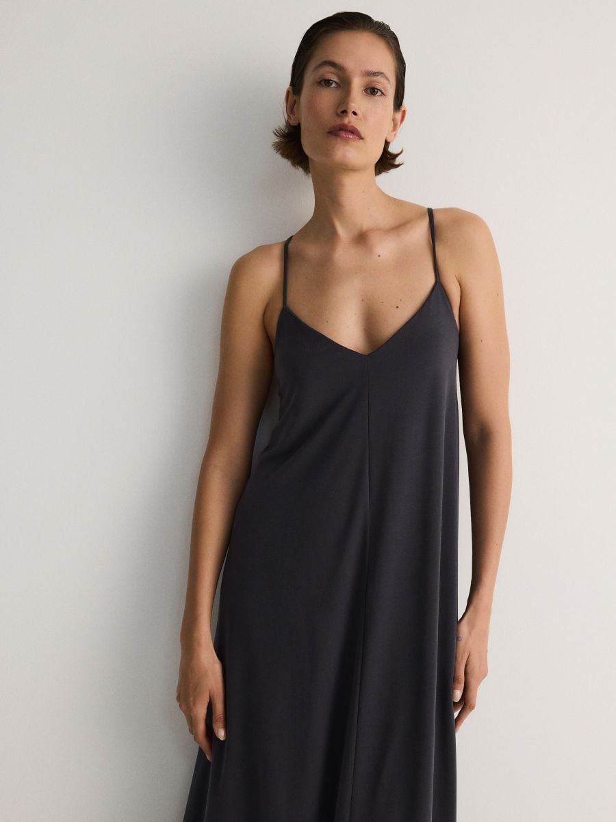 LADIES` DRESS - tamno siva - RESERVED - 2