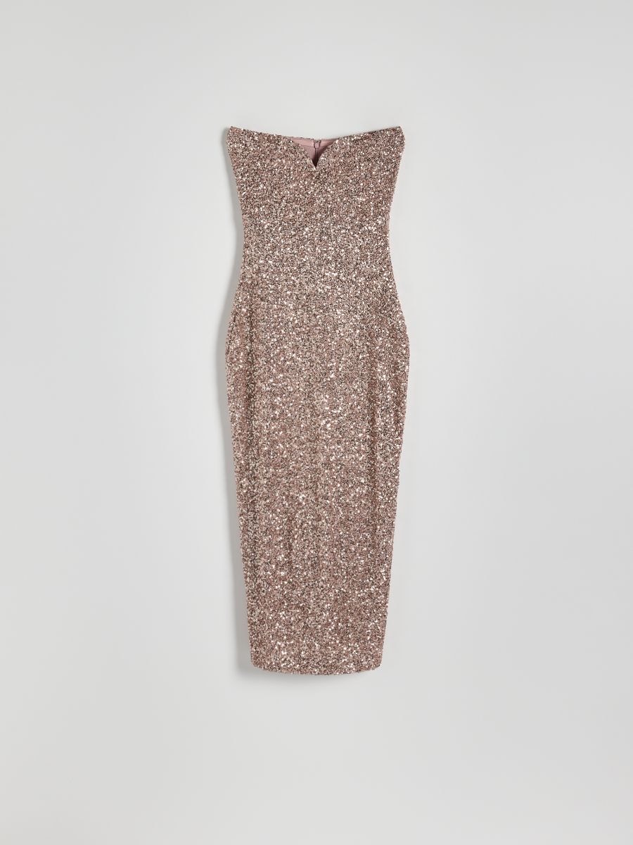Sequin midi dress - pastel pink - RESERVED - 6