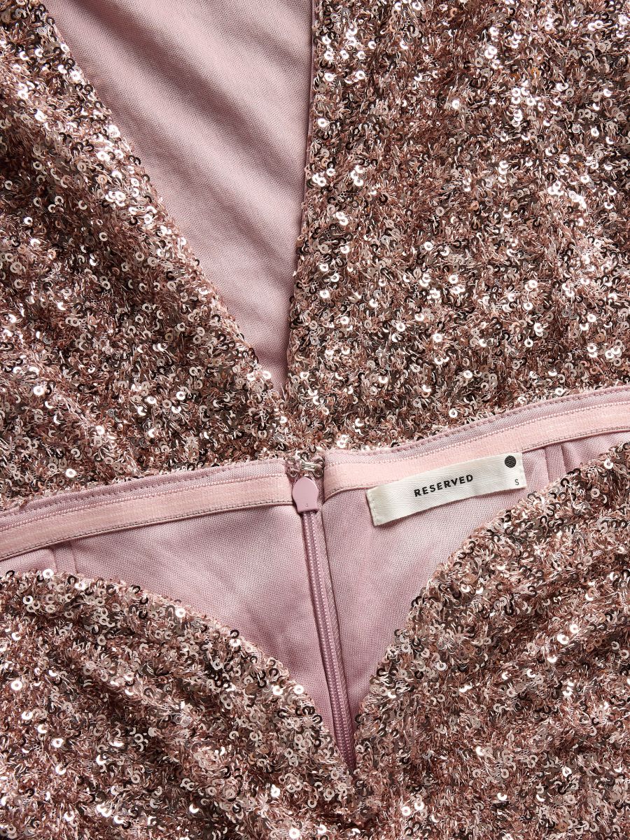 Sequin midi dress - pastel pink - RESERVED - 7