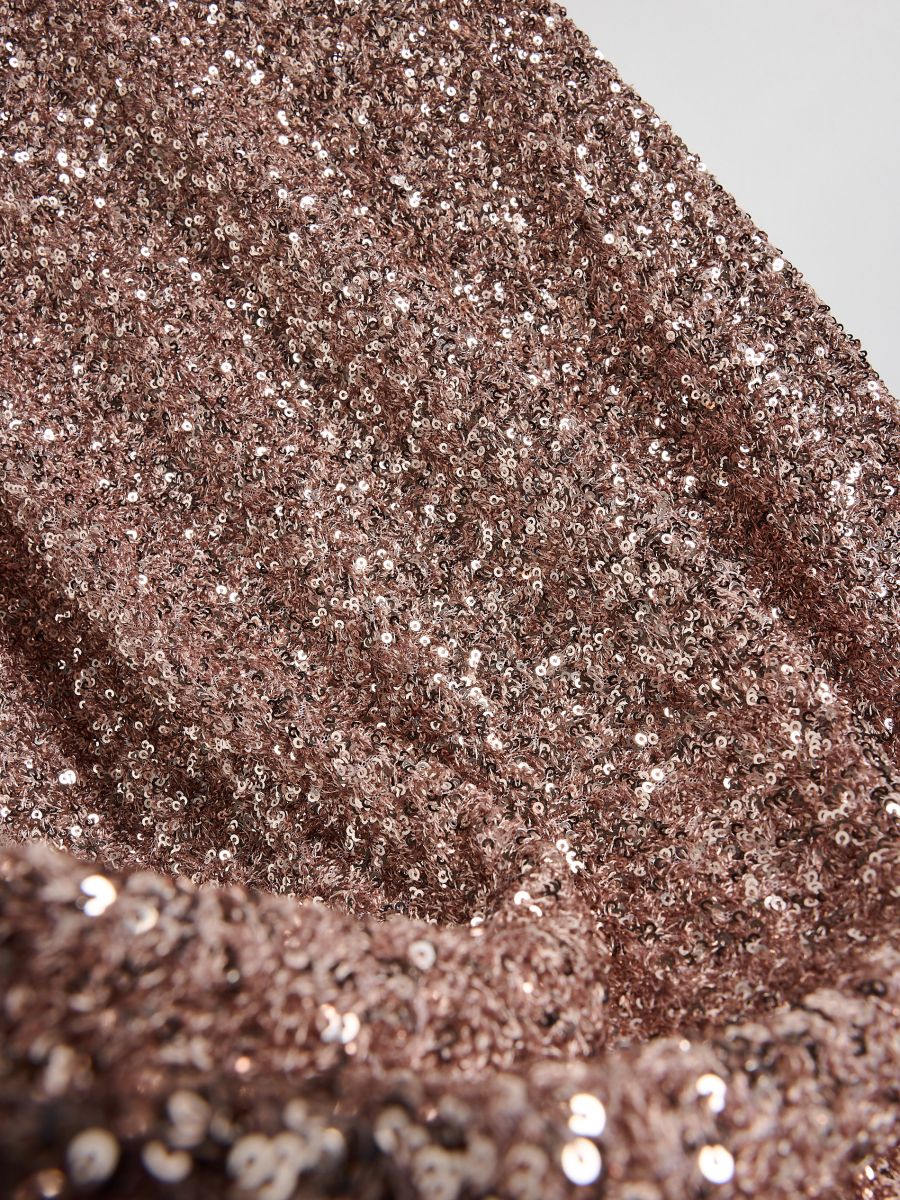 Sequin midi dress - pastel pink - RESERVED - 8