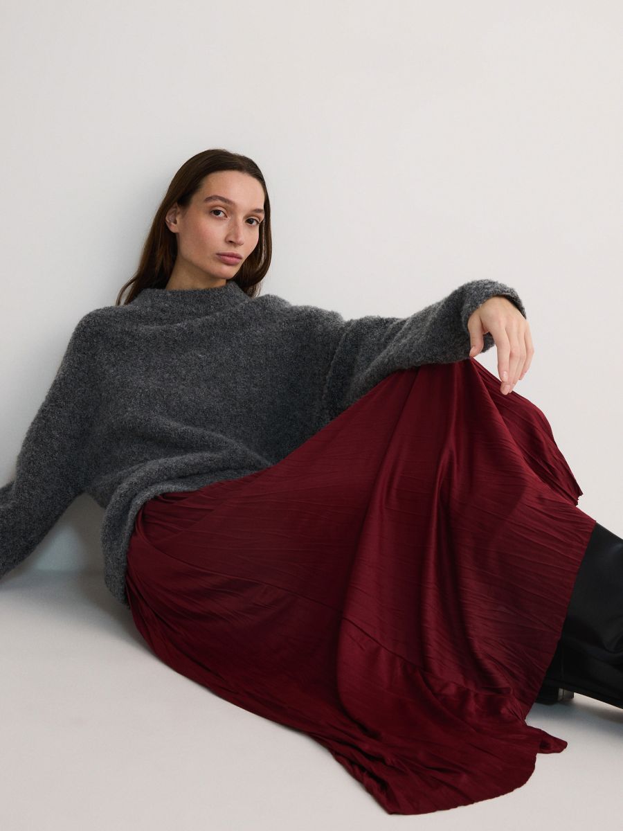 Midi skirt - maroon - RESERVED - 2