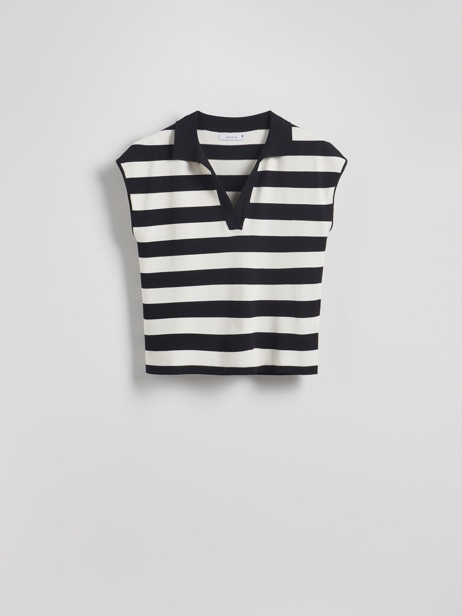 Blouse with open collar - multicolor - RESERVED - 5