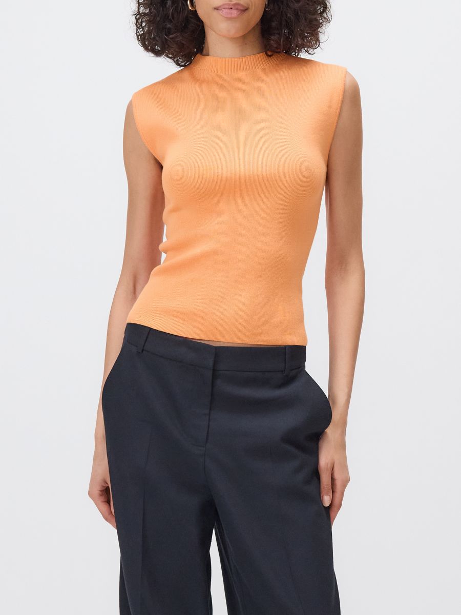 Top din tricot - portocaliu - RESERVED
