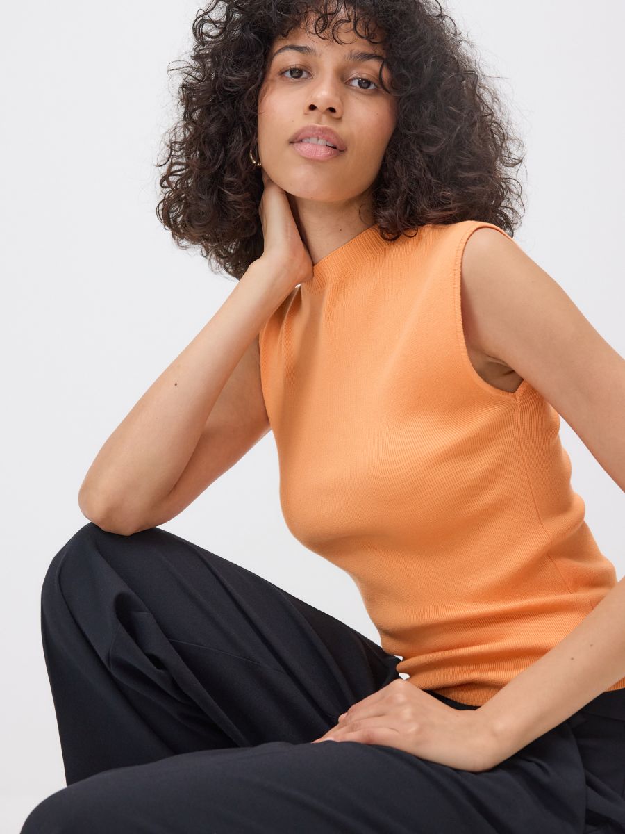 Knitted top - orange - RESERVED - 2