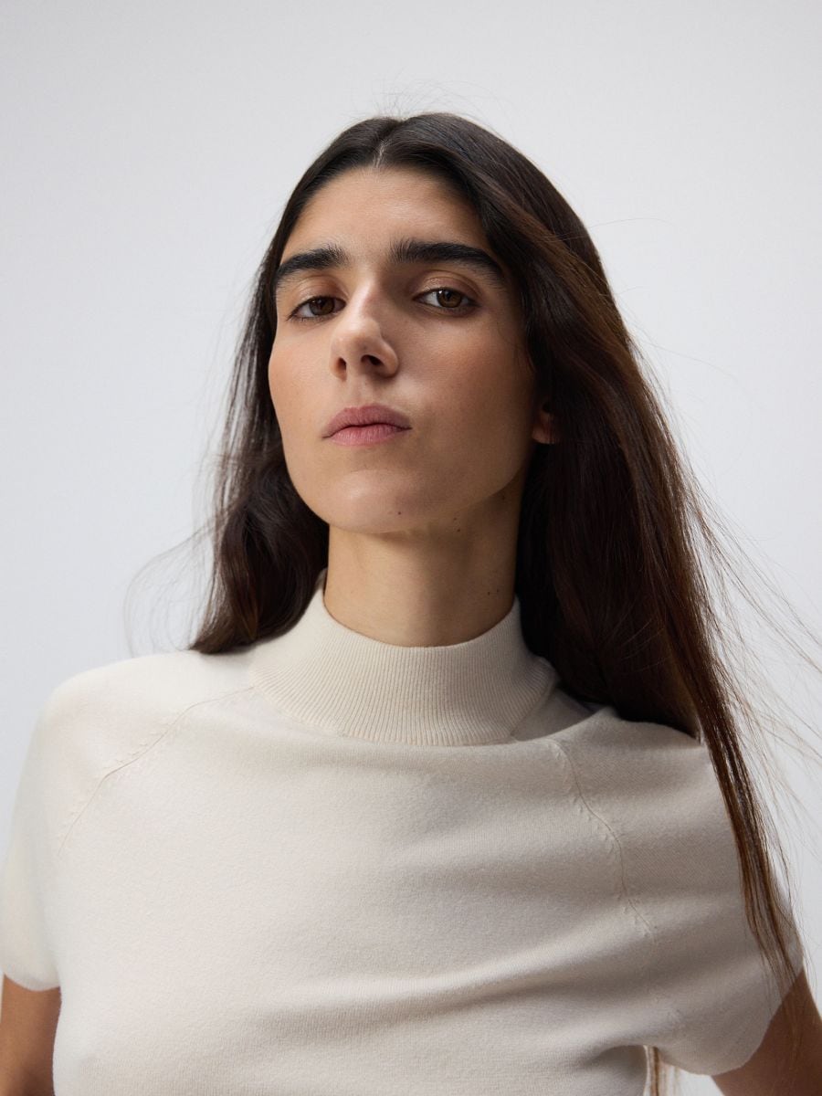 Sweater with viscose blend - nude - RESERVED - 4