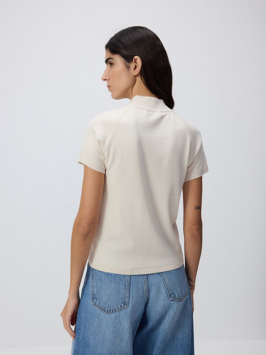 Sweater with viscose blend - nude - RESERVED - 5
