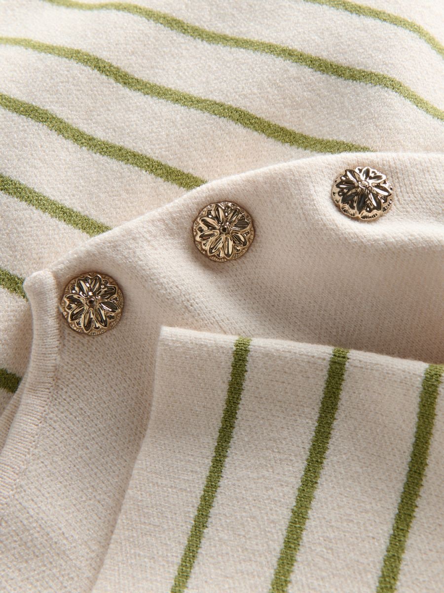 Striped sweater with buttons - light olive - RESERVED - 7