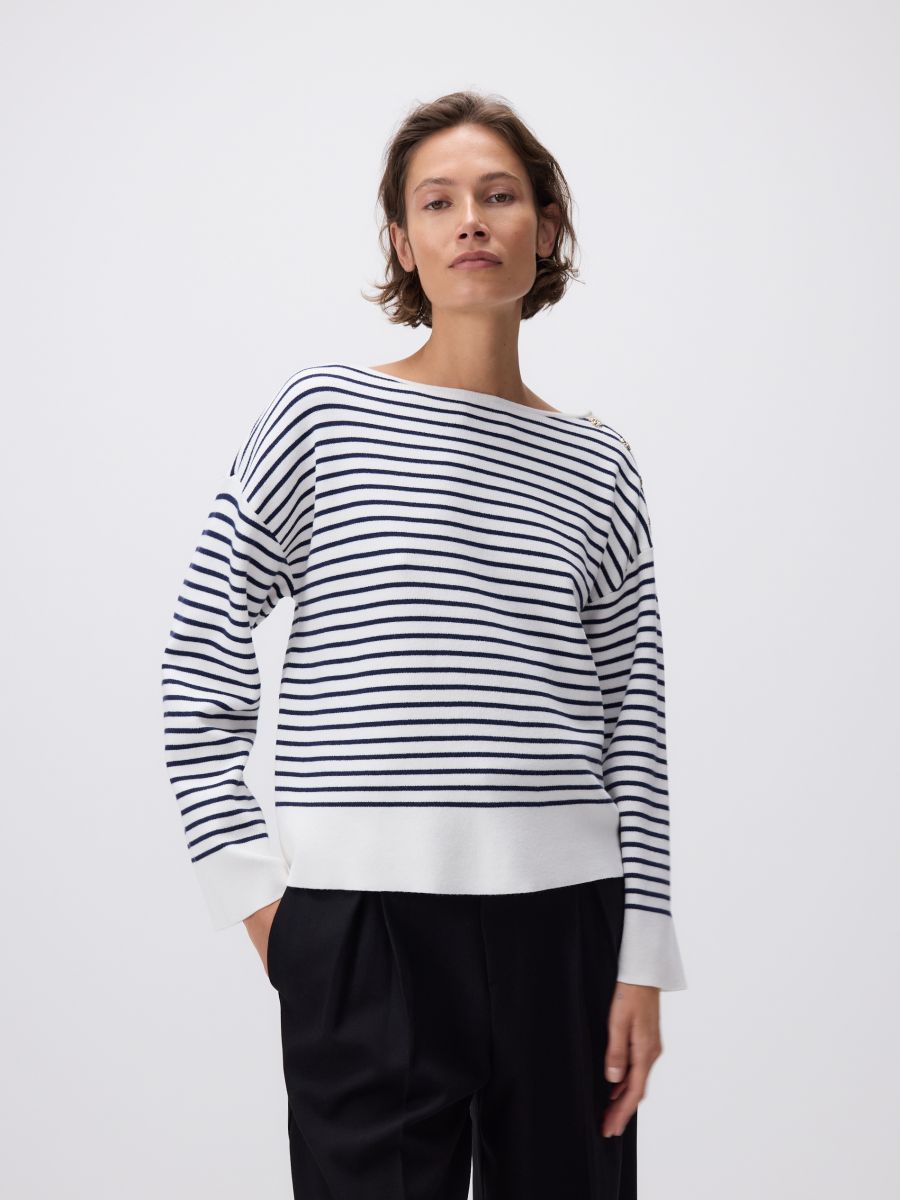 Striped sweater with buttons - multicolor - RESERVED - 5