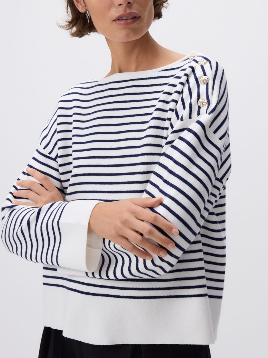 Striped sweater with buttons - multicolor - RESERVED - 4