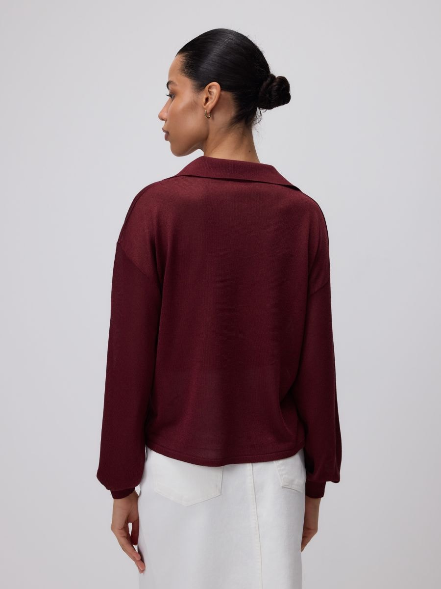 Jumper with collar - dark violet - RESERVED - 5