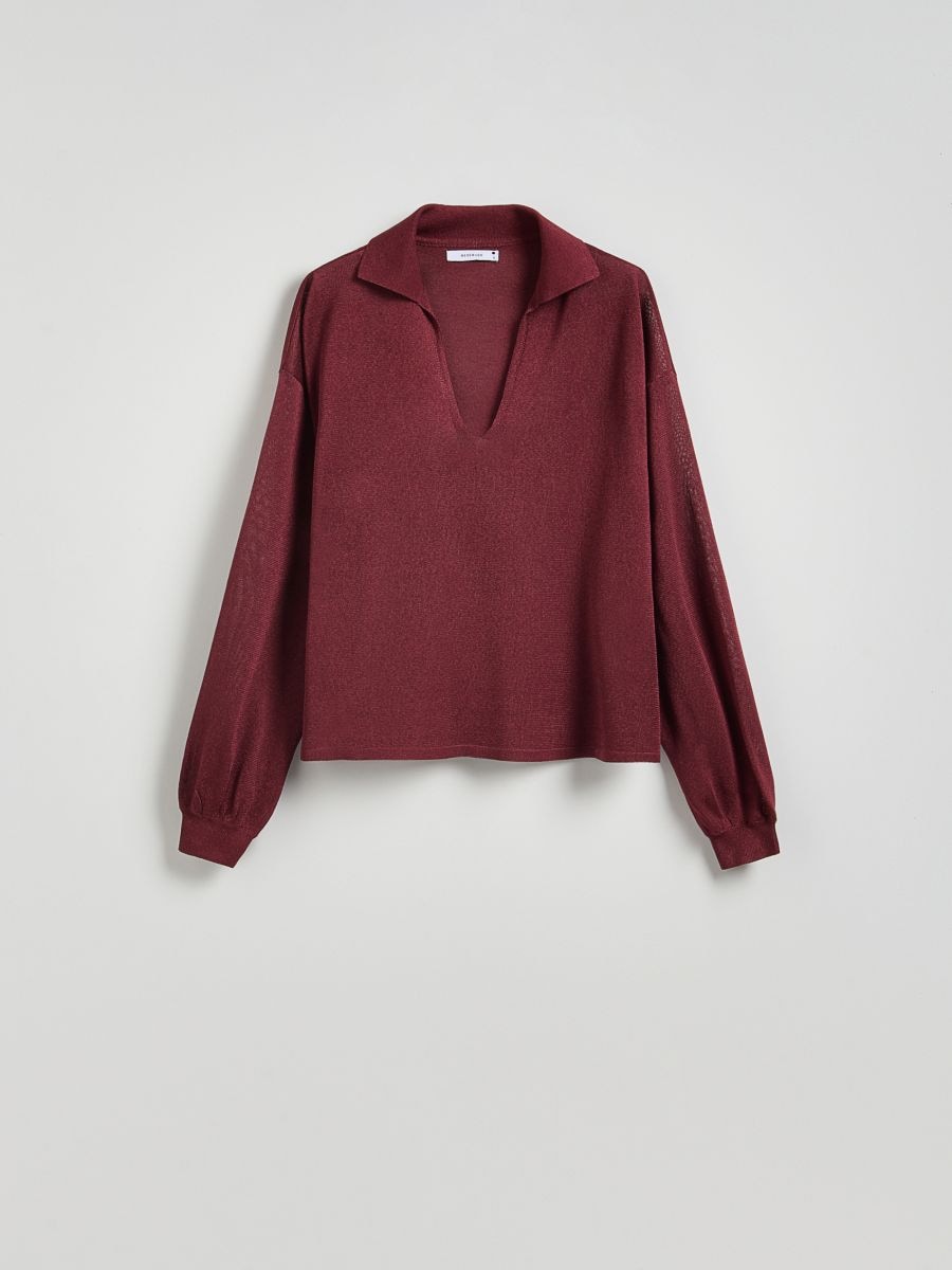 Jumper with collar - dark violet - RESERVED - 6