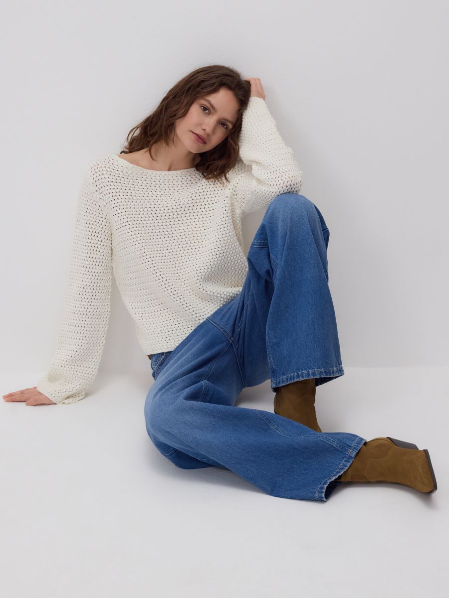 Openwork jumper - cream - RESERVED - 4