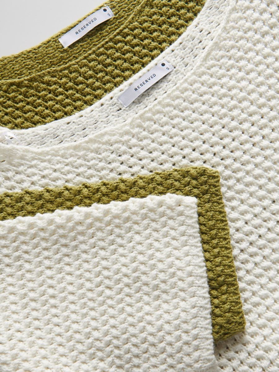 Pull ajouré - vert olive clair - RESERVED - 7