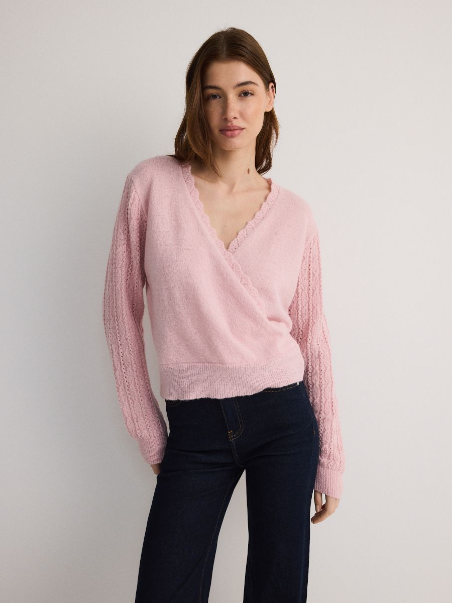 LADIES` SWEATER - roze - RESERVED