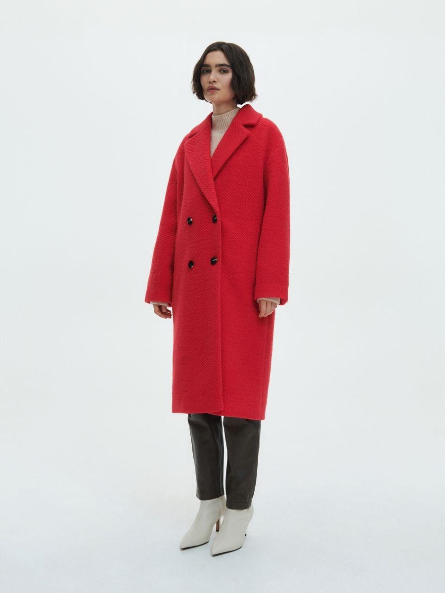 Wool blend double-breasted coat - red - RESERVED - 5
