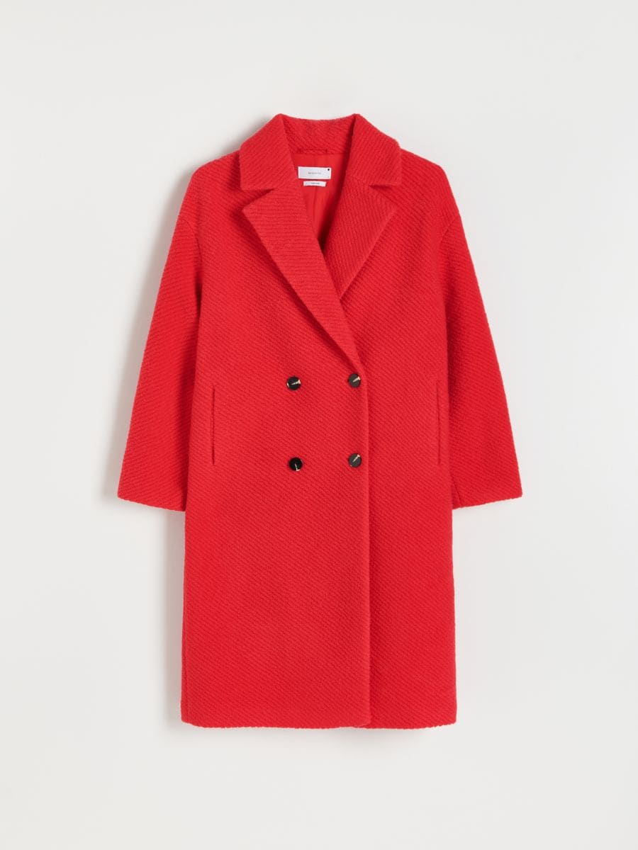 Wool blend double-breasted coat - red - RESERVED - 3
