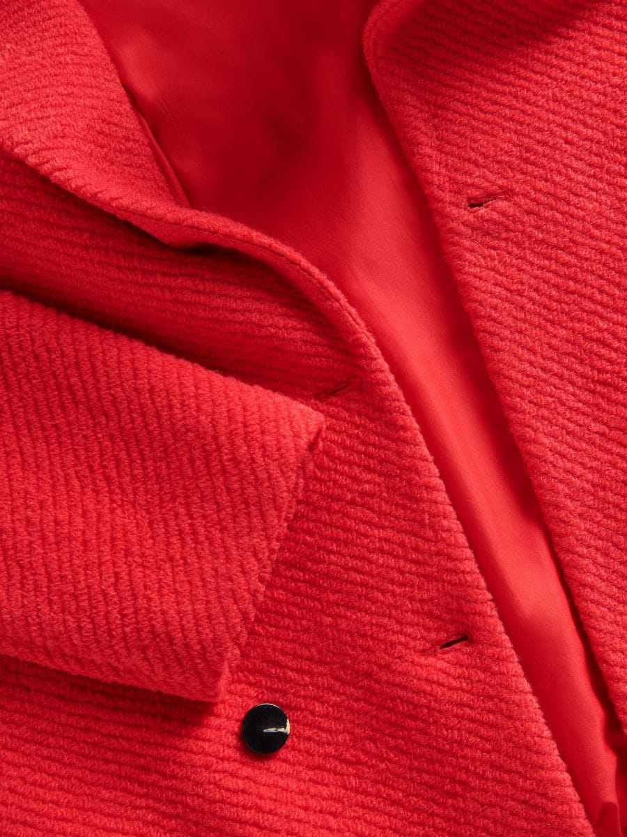 Wool blend double-breasted coat - red - RESERVED - 4