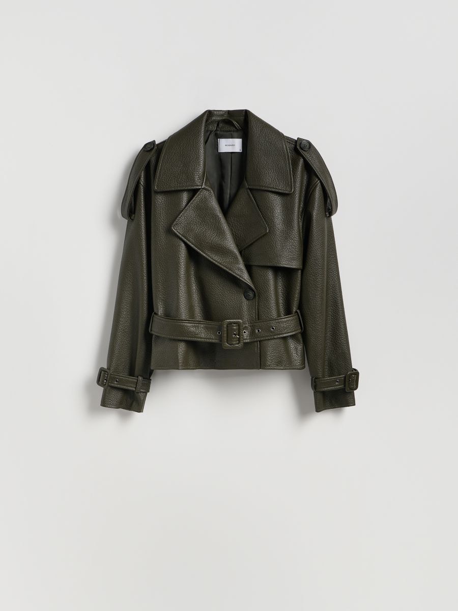 LADIES` OUTER JACKET & BELT - green - RESERVED