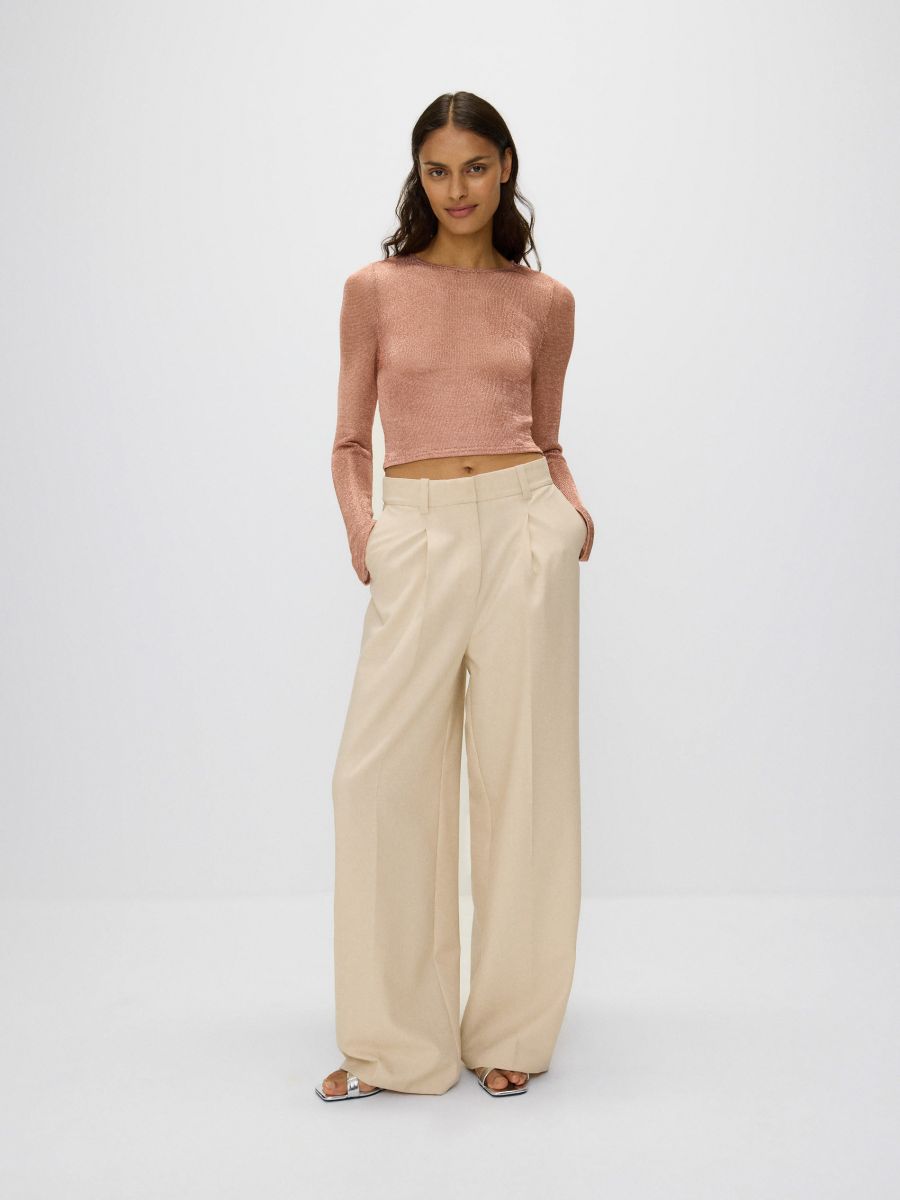 Transparente Bluse mit hohem Viskoseanteil Farbe kupfer - RESERVED 