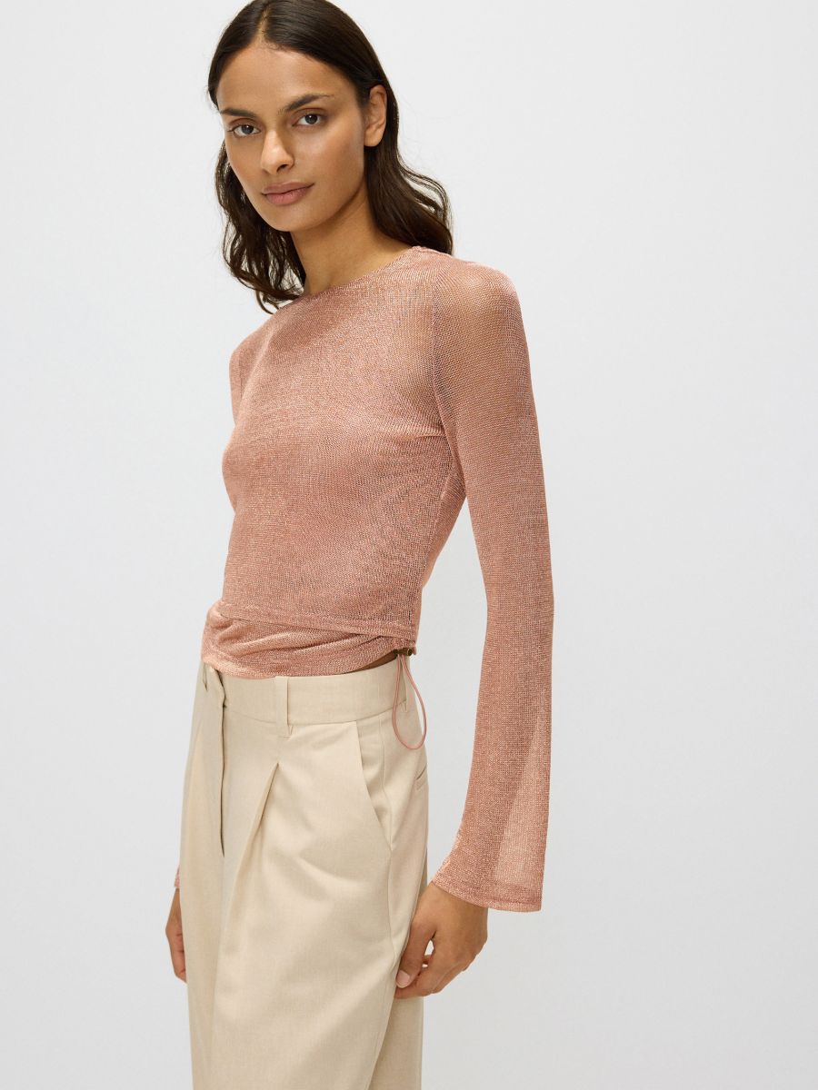 Transparente Bluse mit hohem Viskoseanteil Farbe kupfer - RESERVED 
