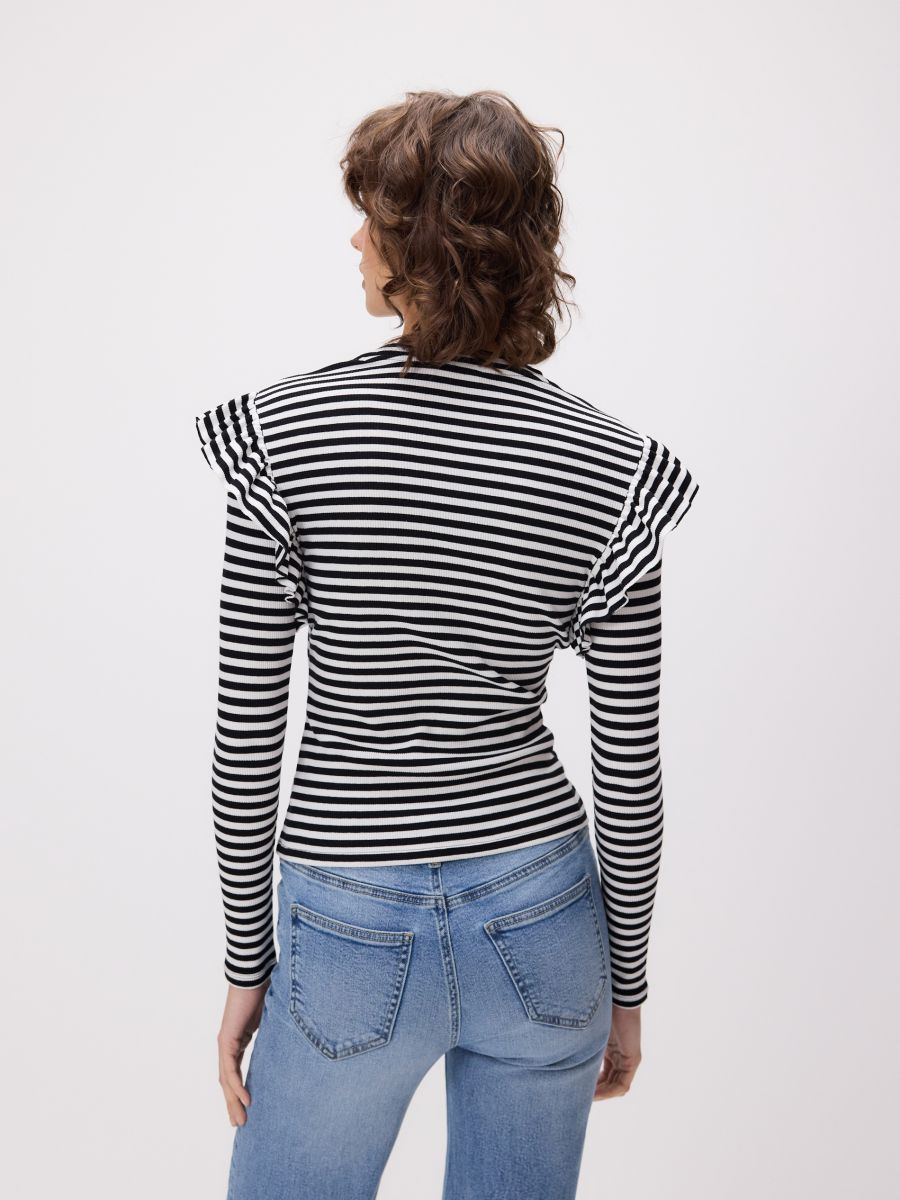 Pletena bluza z volančki - raznobarvna - RESERVED - 3
