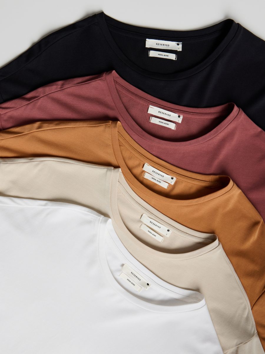 Kurzes Modal-T-Shirt - weiß - RESERVED - 6