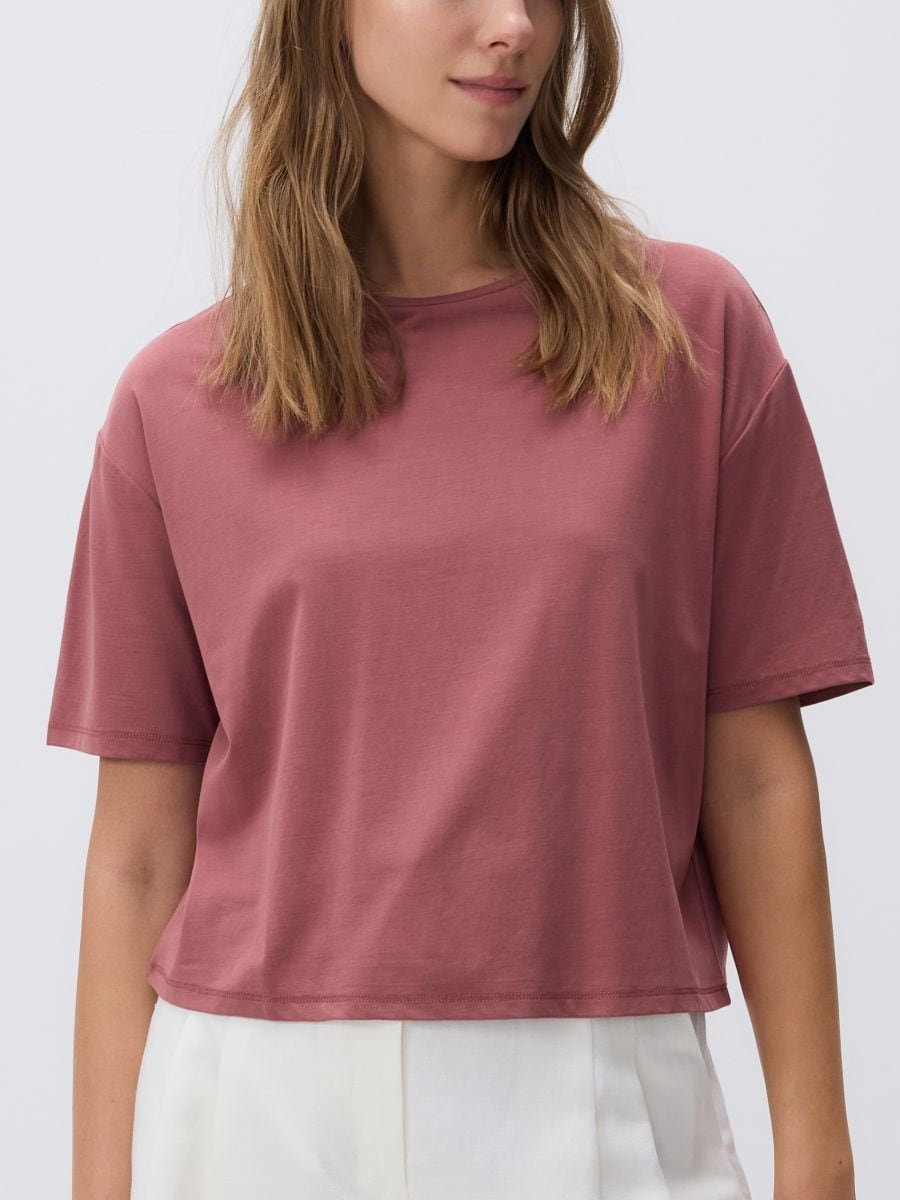 LADIES` T-SHIRT - prljavoroza - RESERVED
