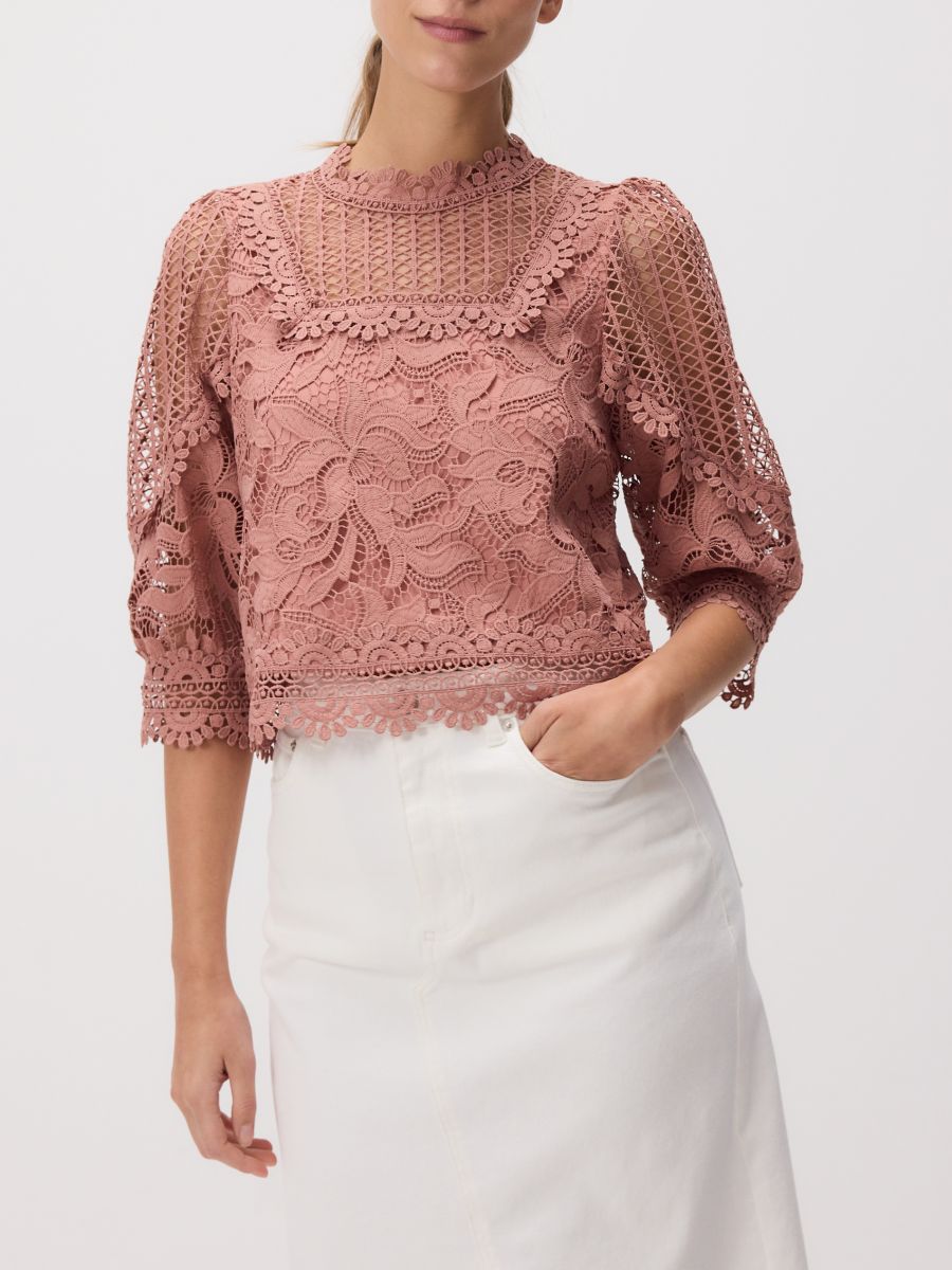 Openwork top - dusty rose - RESERVED - 2