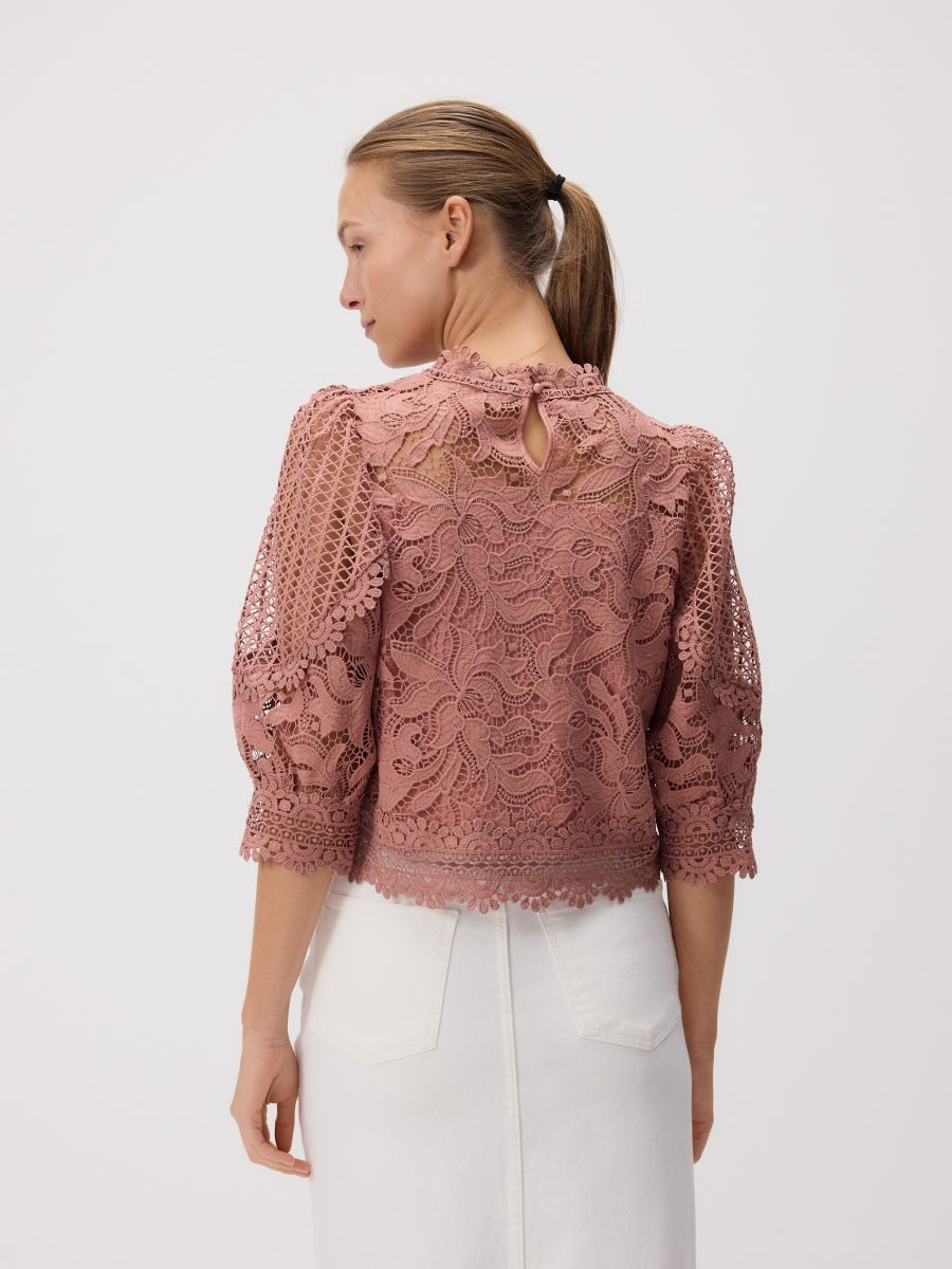 Openwork top - dusty rose - RESERVED - 3