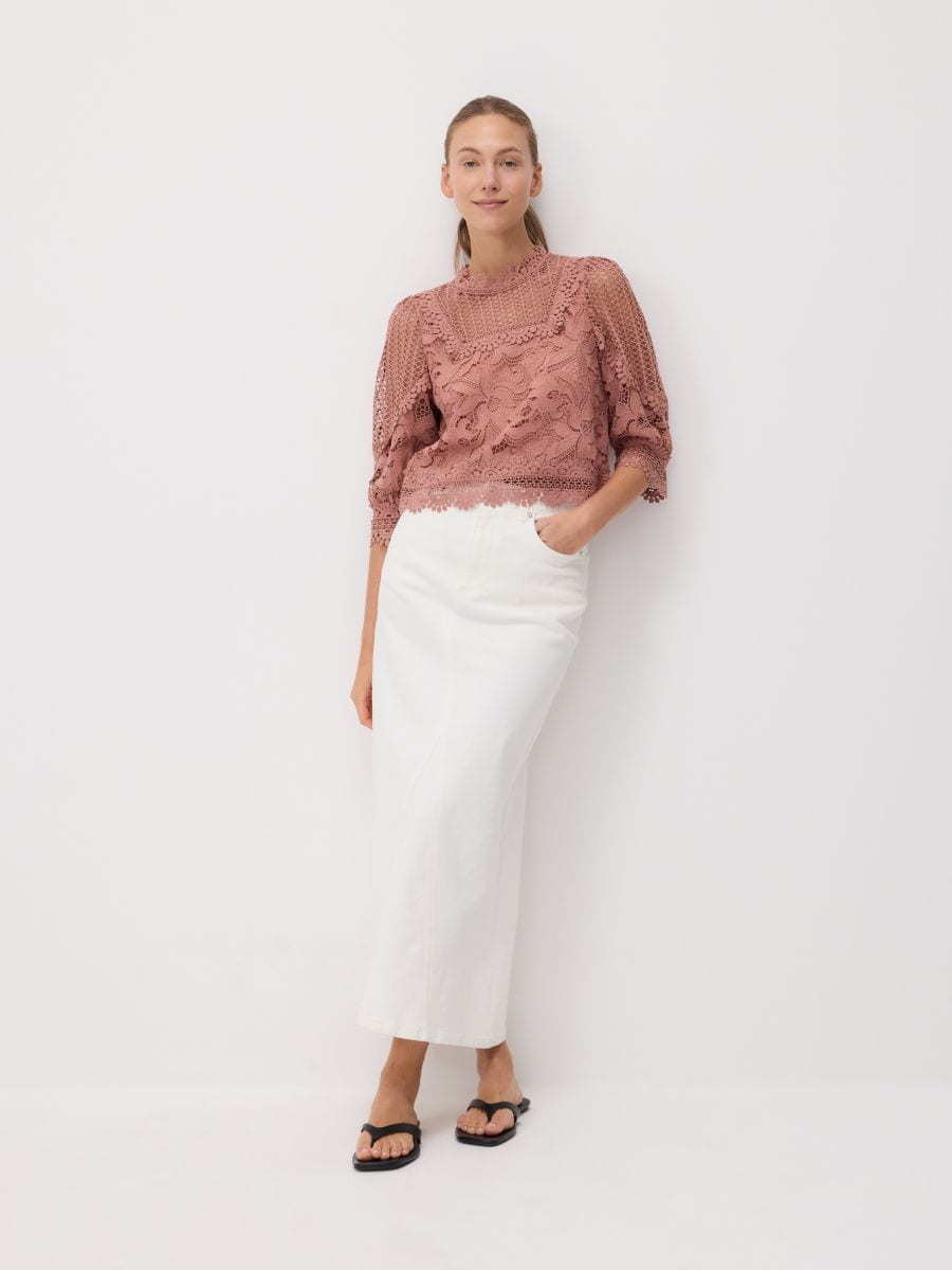 Openwork top - dusty rose - RESERVED - 5