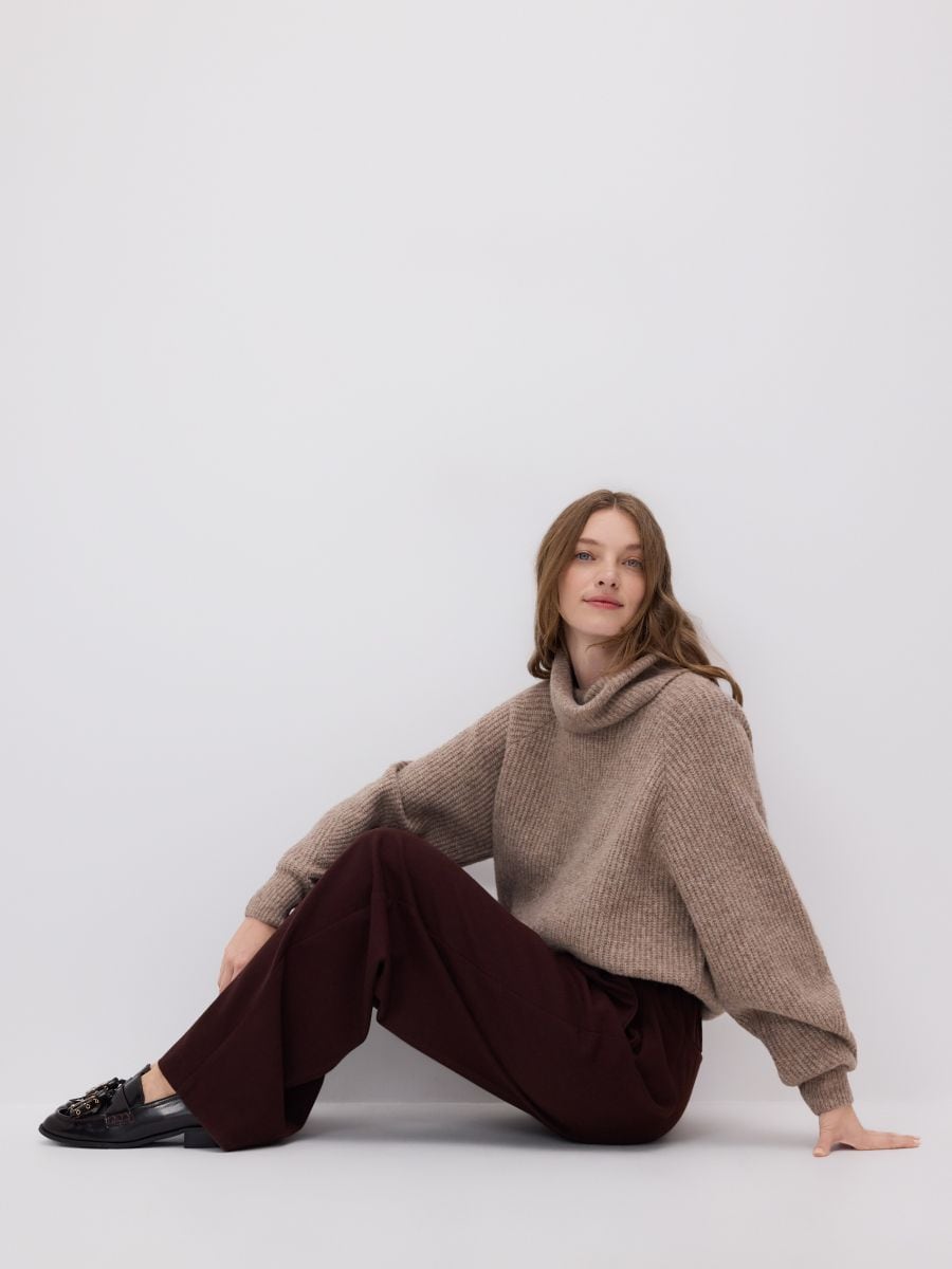 Παντελόνια με zώνη - μπορντό - RESERVED