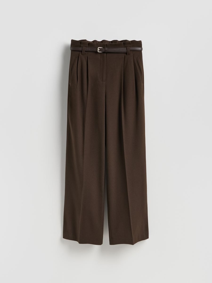 Rihmaga püksid - tumepruun - RESERVED