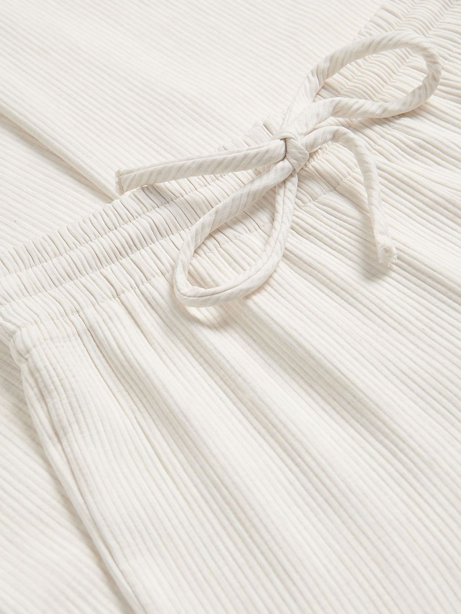 Lockere Hose mit Bindegürtel - creme - RESERVED - 5