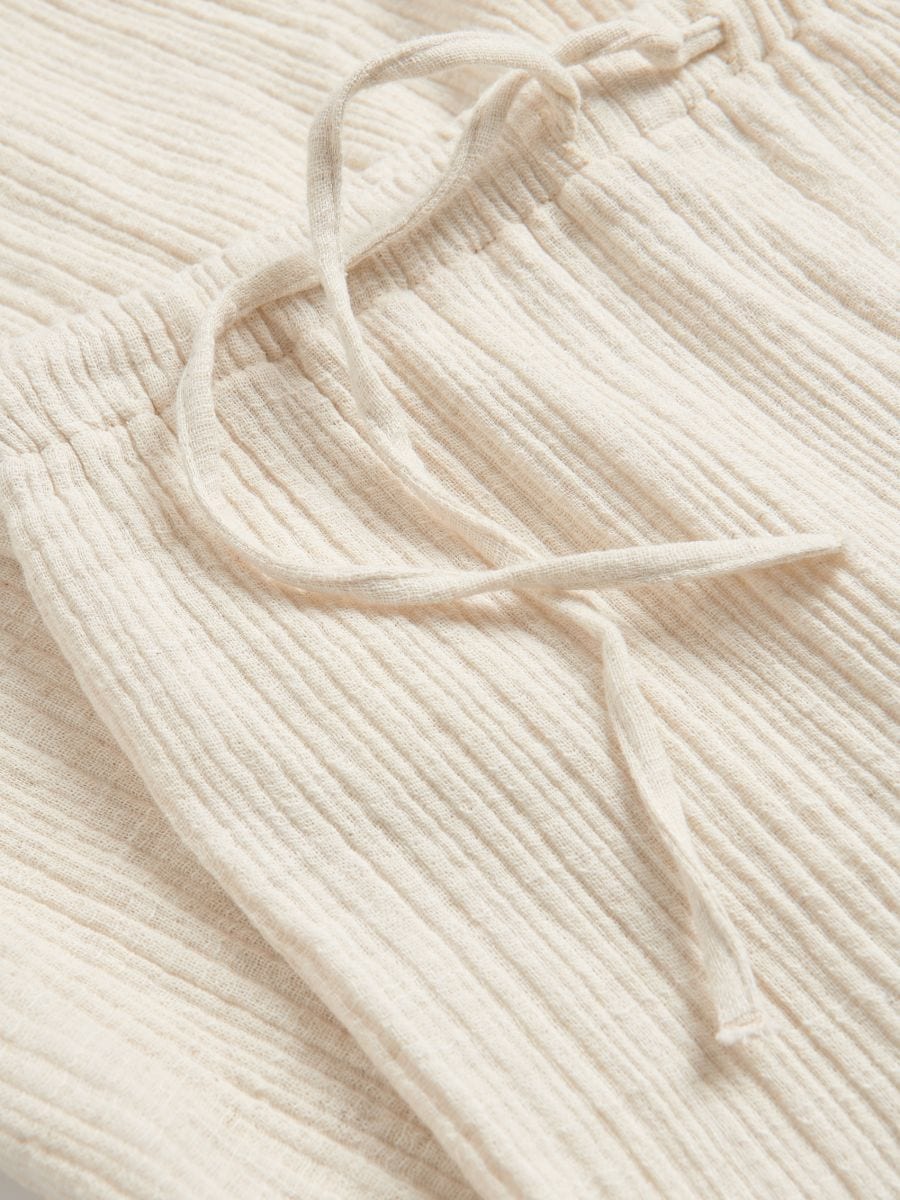 Trousers with linen blend - beige - RESERVED - 3