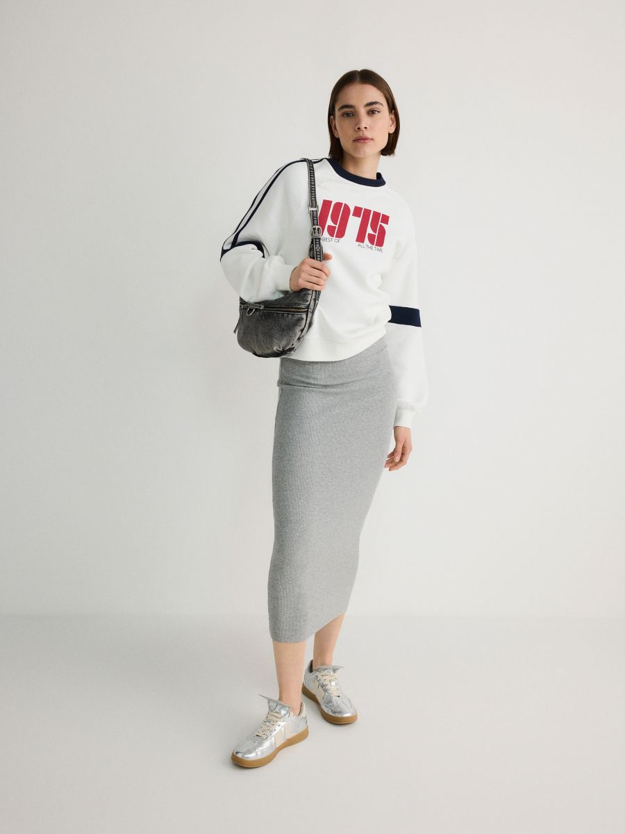 Gathered cotton dress - light grey - RESERVED