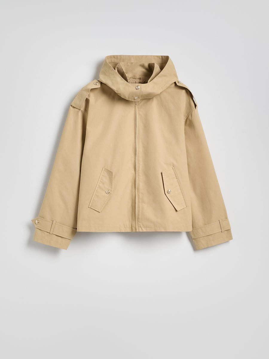 Steppjacke mit Abgeknöpfter Kapuze - beige - RESERVED