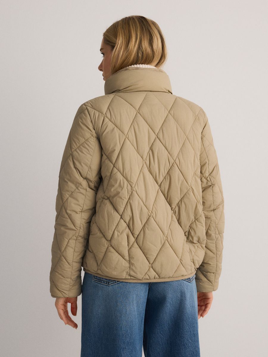 Padded jacket with collar - light olive - RESERVED - 5