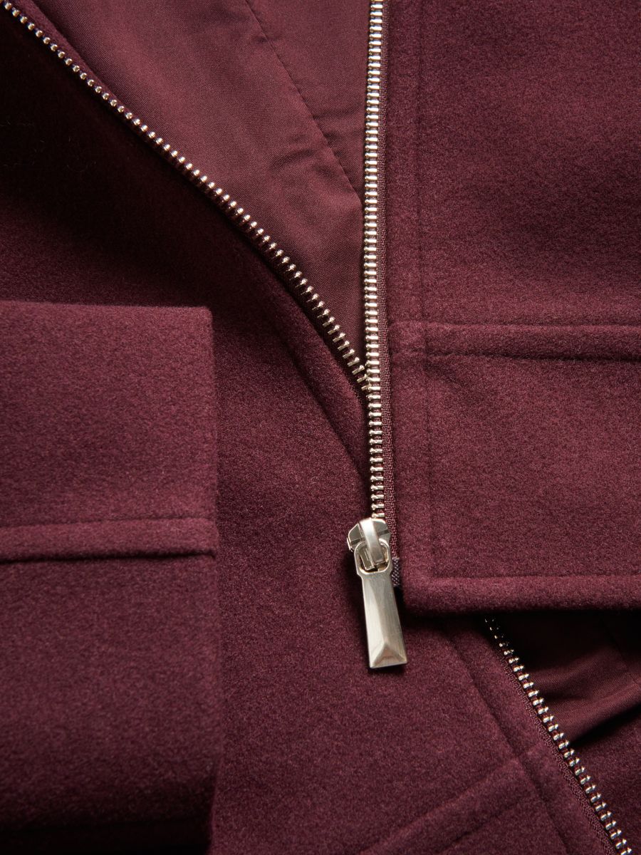 Felt jacket with collar - mahogany - RESERVED - 7