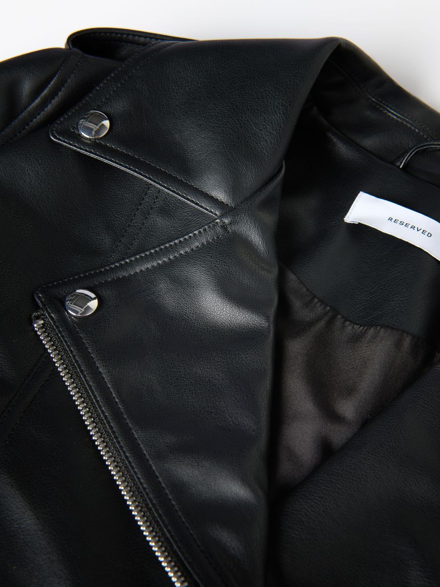 Faux leather biker jacket Color black - RESERVED - ZR678-99X