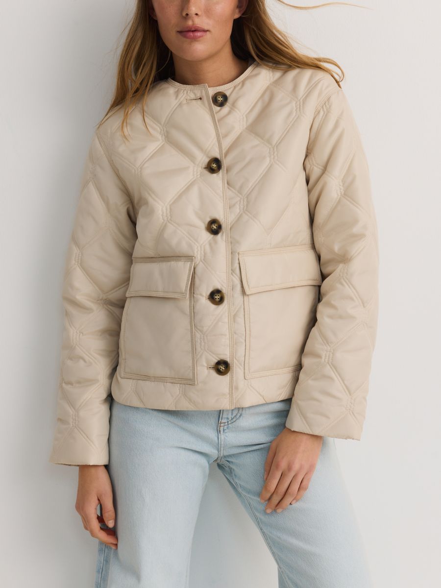 Oversized padded jacket - nude - RESERVED - 2