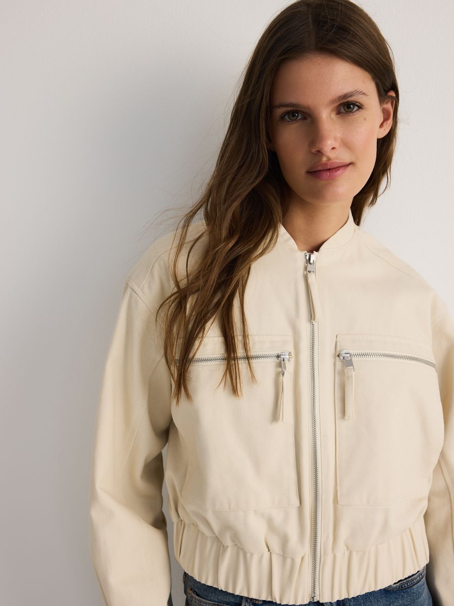 LADIES` OUTER JACKET - cream - RESERVED