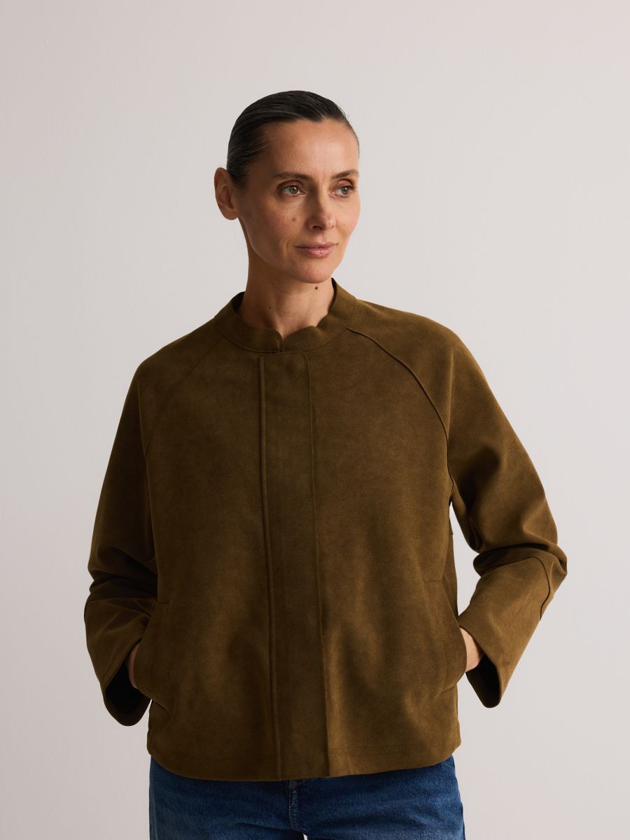 Veste en imitation daim - vert kaki - RESERVED - 2