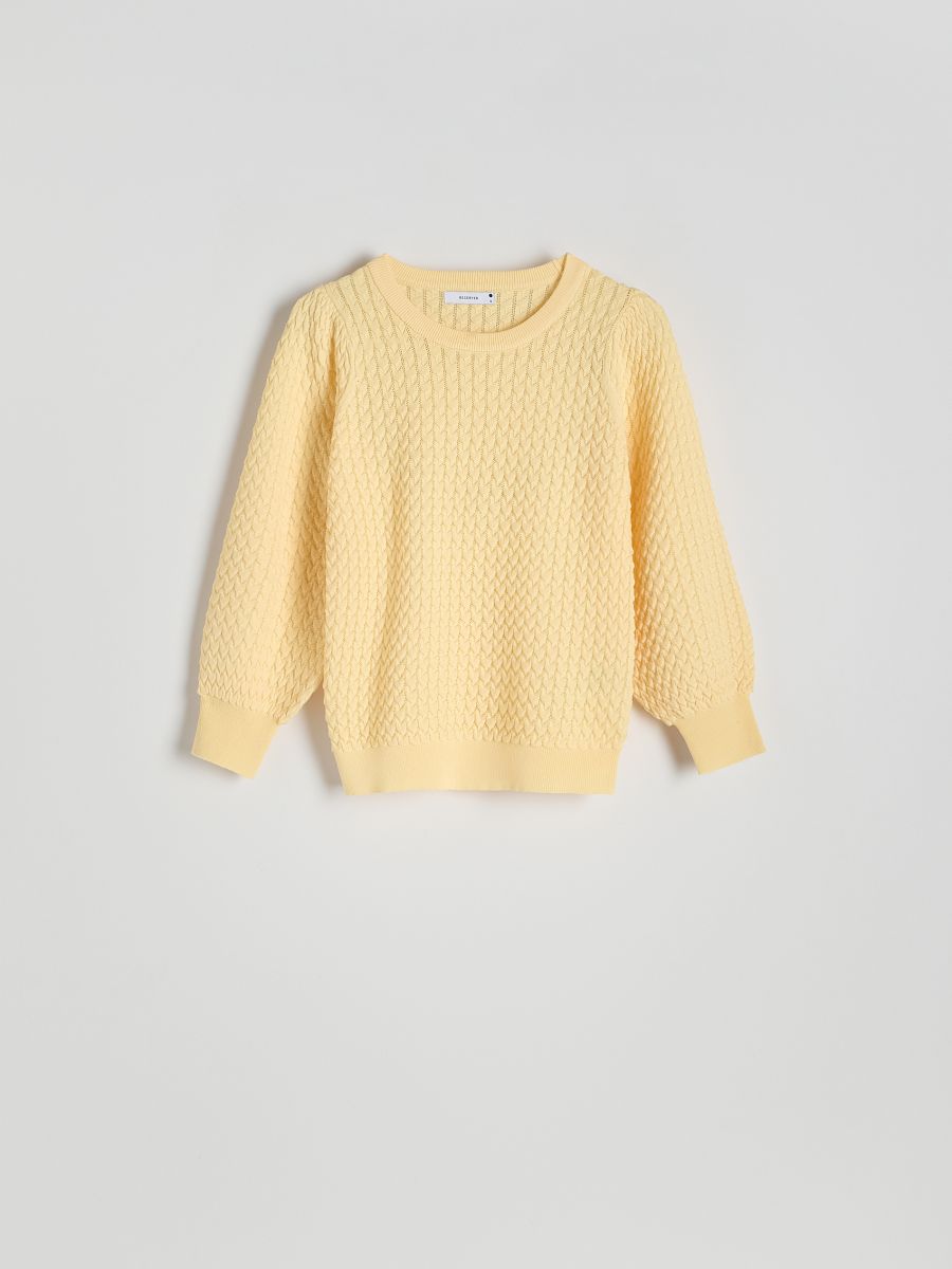 Textured viscose sweater - light yellow - RESERVED - 3